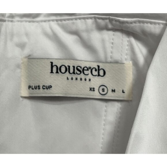 House of CB Emmelina Sleeveless Stretch Poplin Midi Dress in White - Picture 6 of 6